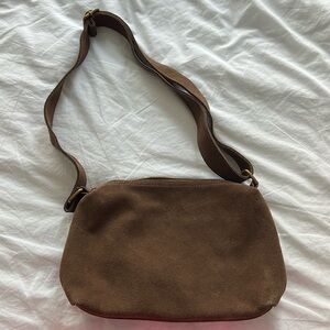Brandy Melville Brown Suede Crossbody Bag